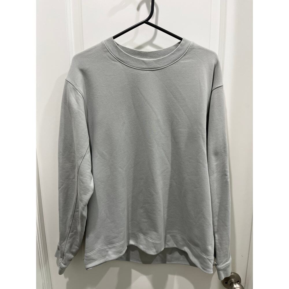 Lululemon Men's French Terry Oversized Seal Gray Crew Neck Sweatshirt Sz M - Picture 2 of 11